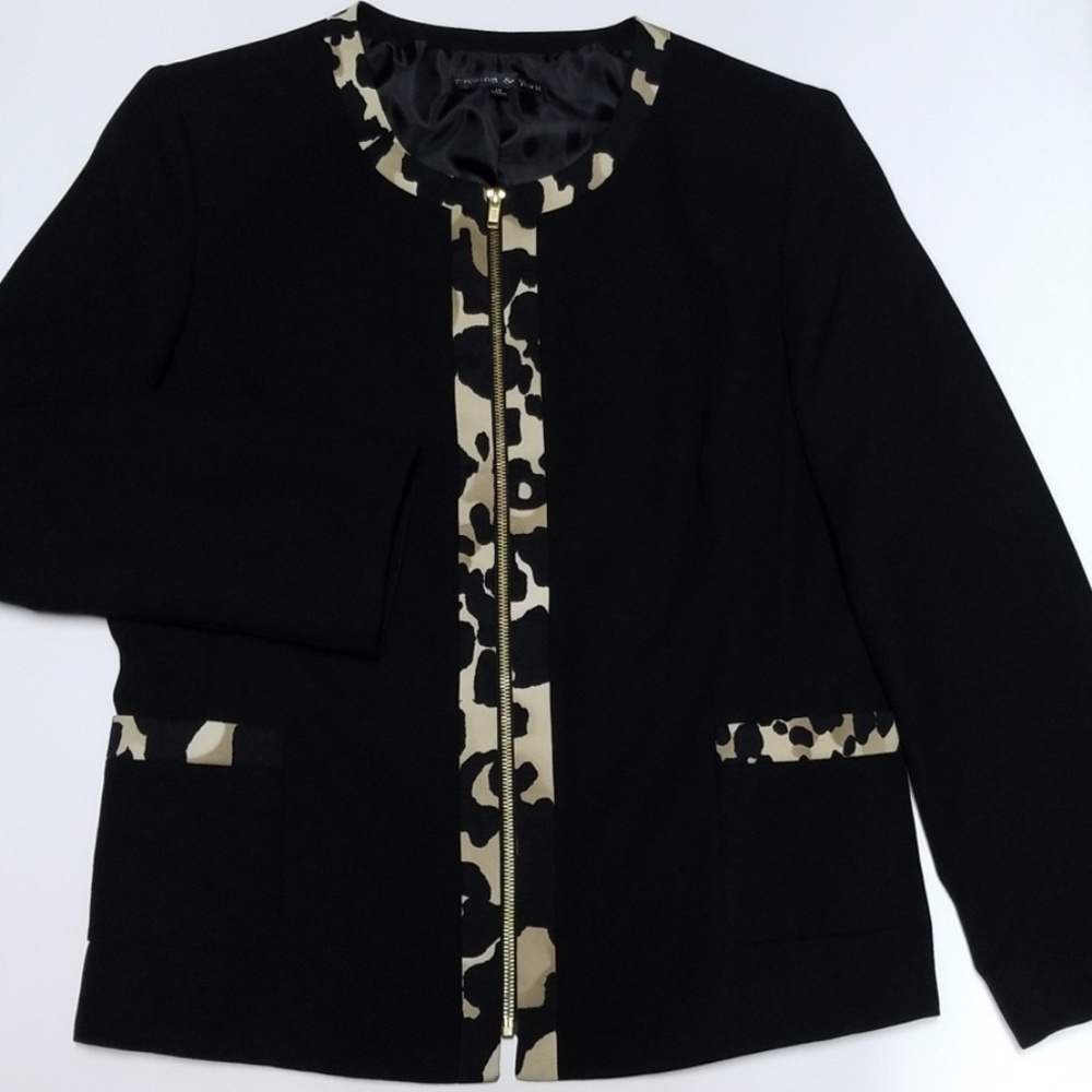 Preston and York Blazer Black Size 14 Animal Print